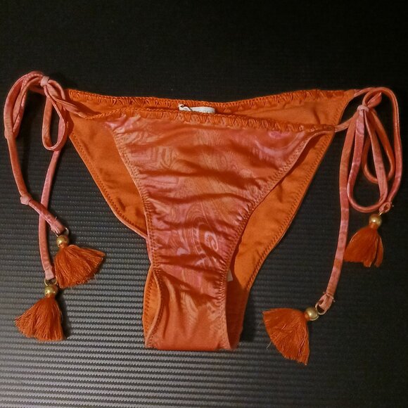 NEW Ramy Brook Womens Side Tie Swim Bottom‎ Separates Orange/Pink Size L - Picture 2 of 10